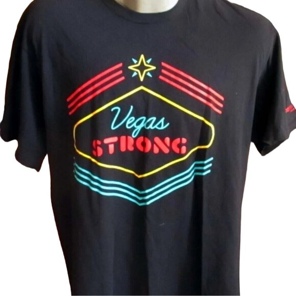 XL Black T-Shirt Port & Company Vegas Strong Red Rock Resorts - Picture 1 of 3